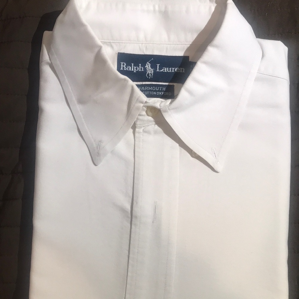 Ralph Lauren button down white dress shirt.